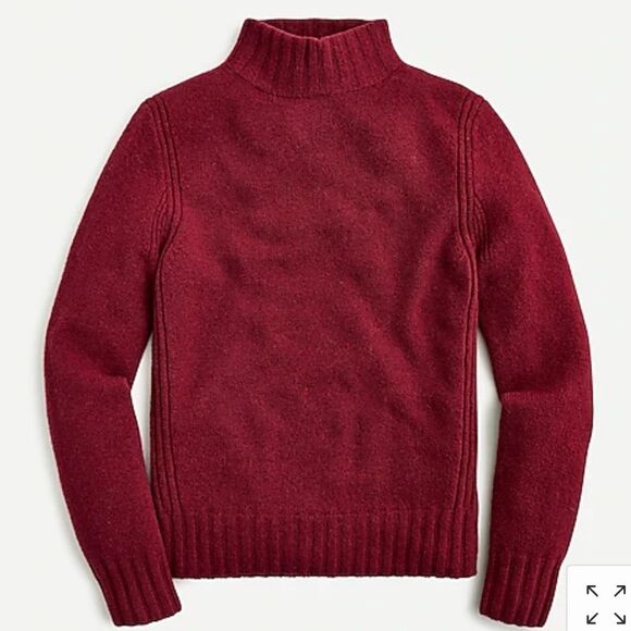 New J. Crew Women's Mock Neck Sweater Red Brown Rust Boho Sz  S Small - Picture 1 of 12